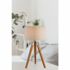 Searchlight Marquise Light Wood/Cream Table Lamp