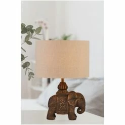 Searchlight Antique Brass Sunny Elephant Ceramic Table Lamp -Searchlight Shop unnamed file 1158