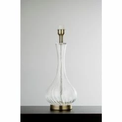 Searchlight Chrome Ripple Antique Brass And Texture Glass Base