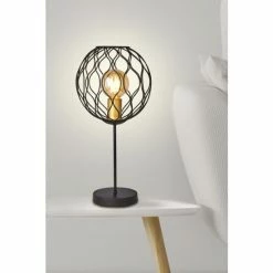 Searchlight Hollow Black & Gold Table Lamp