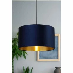 Searchlight Josie Navy Blue Velvet Easy Fit Shade