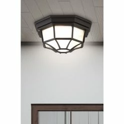 Searchlight Black Delaware Outdoor Flush Light
