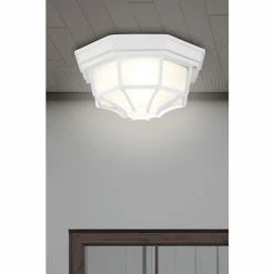 Searchlight White Delaware Outdoor Flush Light