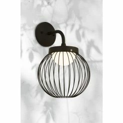 Searchlight Black Cage Outdoor Wall Light