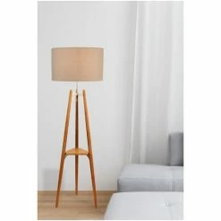 Searchlight Light Wood & Grey Donny Shelf Floor Lamp -Searchlight Shop unnamed file 1490