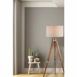 Searchlight Light Wood & Cream Marquis Floor Lamp