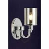 Searchlight Chrome Catalina Wall Bracket With Black Braided Cable & Smoked Glass Shades