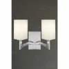 Searchlight Chrome Gina 2 Light Wall Bracket With White Glass Shades