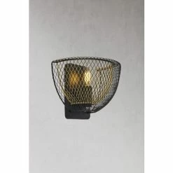 Searchlight Galen Matt Black Layered Mesh Wall Light -Searchlight Shop unnamed file 1620