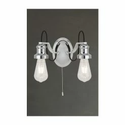 Searchlight Chrome Olivia 2 Light Wall Light With Black Braided Fabric Cable -Searchlight Shop unnamed file 1637