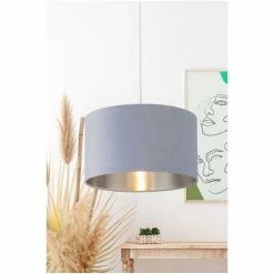 Searchlight Josie Light Blue Velvet Easy Fit Shade -Searchlight Shop unnamed file 166