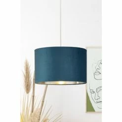 Searchlight Josie Teal Blue Velvet Easy Fit Shade