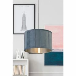 Searchlight Lucy Turquoise Blue Velvet Easy Fit Shade