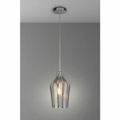 Searchlight Emory Chrome & Smoked Glass Ceiling Pendant