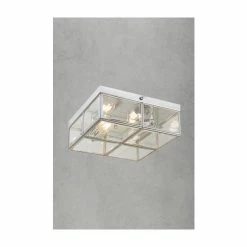Searchlight Chrome/Glass Maddox 2 Light Flush Box Ceiling Light 5 Searchlight Chrome/Glass Maddox 2 Light Flush Box Ceiling Light -Searchlight Shop unnamed file 301