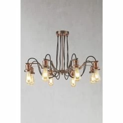 Searchlight Antique Copper/Black Olivia 8 Light Ceiling Light