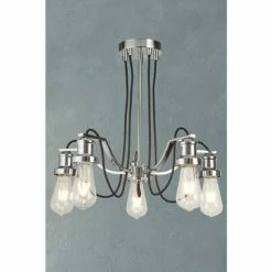 Searchlight Chrome/Black Olivia 5 Light Ceiling Light