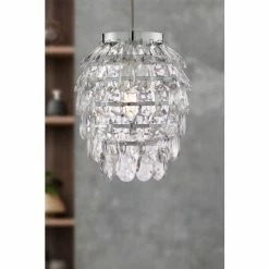 Searchlight Chrome Pammy Pineapple Acrylic Pendant