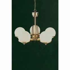 Searchlight Brass Anna 5 Light Antique Ceiling Light