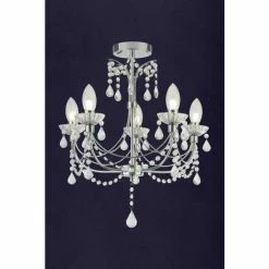 Searchlight Chrome Autumn 5 Light Bathroom Chandelier