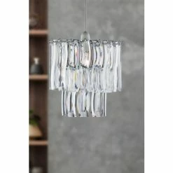 Searchlight Chrome Bella Tiered Pendant