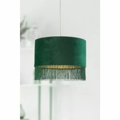 Searchlight Green Geena Velvet Fringe Shade