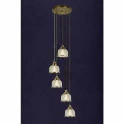 Searchlight Antique Brass Willsburg 5 Light Ceiling Light