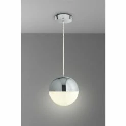 Searchlight Lexi Chrome & Crushed Ice Effect Globe Ceiling Pendant