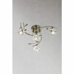 Searchlight Nanti 4 Light Antique Brass Semi-Flush Ceiling Light