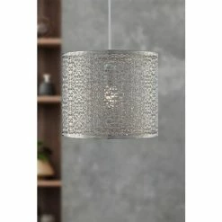Searchlight Chrome Amira Fretwork Metal Pendant
