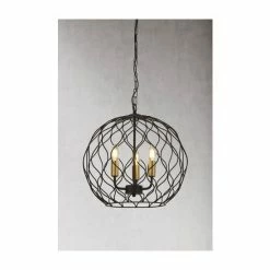 Searchlight Black/Gold Hollow 3 Light Bar Ceiling Pendant -Searchlight Shop unnamed file 493