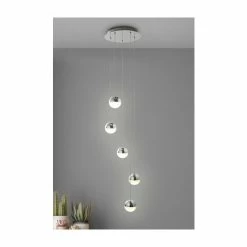 Searchlight Lexi 5 Light Chrome & Crushed Ice Effect Multi Drop Globe Ceiling Pendant -Searchlight Shop unnamed file 499