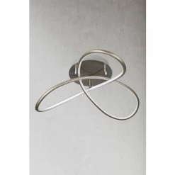 Searchlight Satin Silver Cebu Flush Ceiling Light