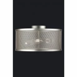 Searchlight Matt Silver Chantilly Flush Ceiling Light