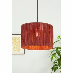 Searchlight Pink Willow Raffia Lamp Shade