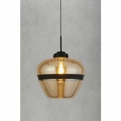 Searchlight Champagne Gold/Black Taylor Ceiling Pendant
