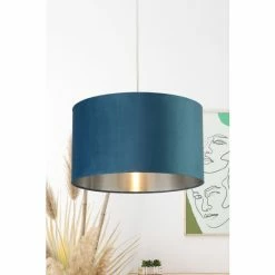 Searchlight Josie Teal Blue Velvet Easy Fit Shade