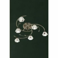 Searchlight Antique Brass Nanti 6 Light Semi Flush Ceiling Light