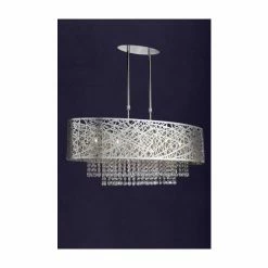 Searchlight Chrome/Crystal Mica 5 Light Semi Flush Ceiling Light -Searchlight Shop unnamed file 607