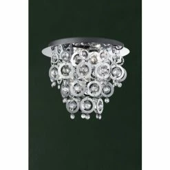 Searchlight Chrome/Clear Swing 3 Light Flush Ceiling Light