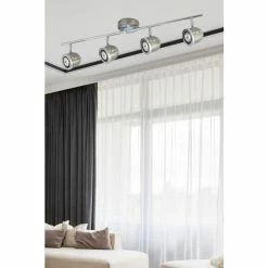 Searchlight Silver Coco 4 Light Satin Split Bar Spotlight
