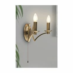 Searchlight Delilah 2 Light Antique Brass Wall Light -Searchlight Shop unnamed file 656