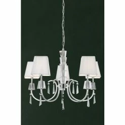 Searchlight Chrome/White Bodega 5 Light Ceiling Pendant