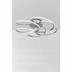Searchlight Harlan 5 Light Chrome Flush Ceiling Light