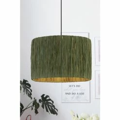 Searchlight Green Willow Raffia Lamp Shade