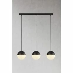 Searchlight Circe 3 Light Black & Opal Glass Bar Ceiling Pendant -Searchlight Shop unnamed file 731