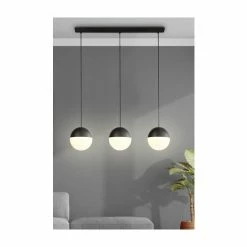 Searchlight Circe 3 Light Black & Opal Glass Bar Ceiling Pendant -Searchlight Shop unnamed file 732