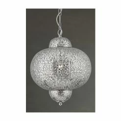 Searchlight Shiny Nickel Fretwork Pendant -Searchlight Shop unnamed file 762