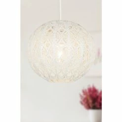 Searchlight Farah Cream Fretwork Globe Shade