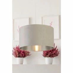 Searchlight Josie Light Grey Velvet Easy Fit Shade
